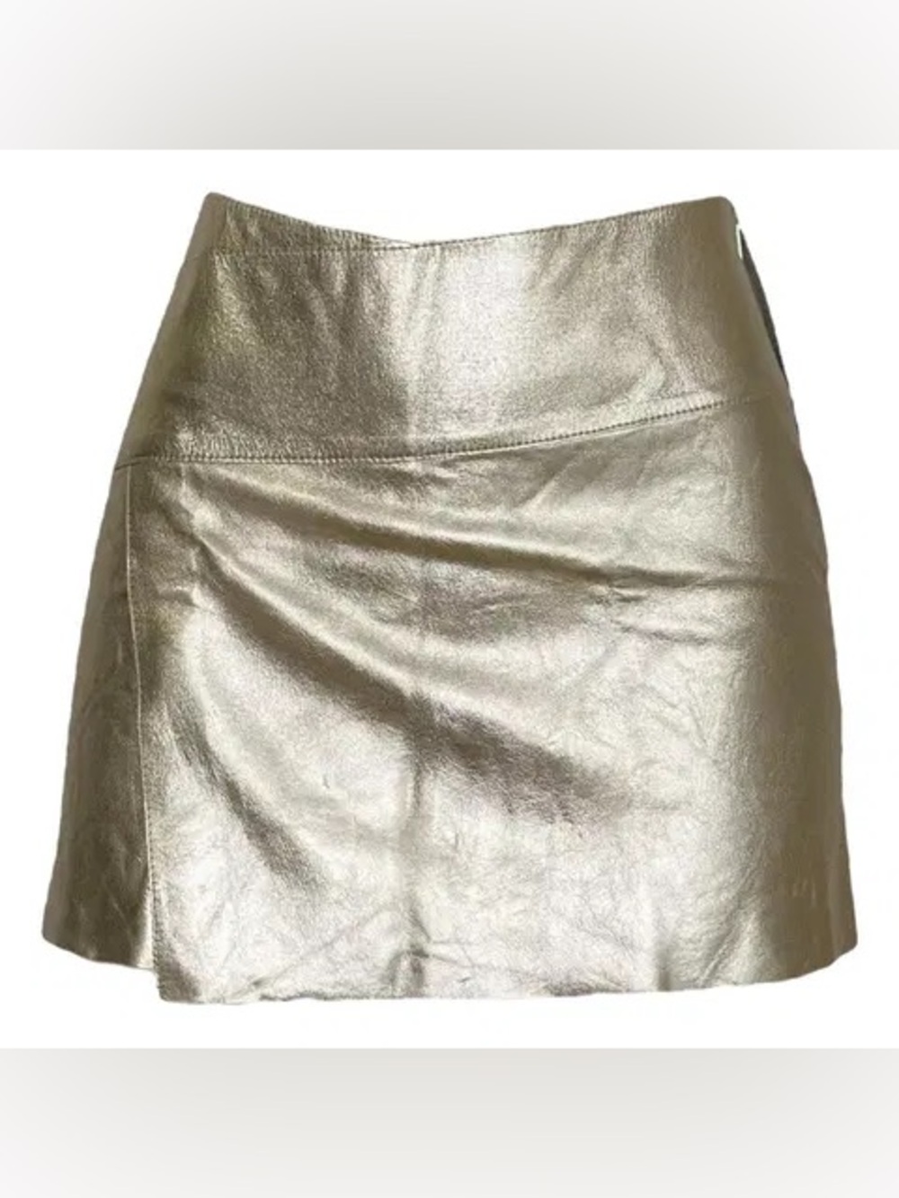 ba&sh Mania Metallic Leather Mini Skirt